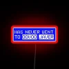 Colorful Ovoovision-themed neon sign with Javer RGB pixel art design