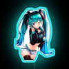 Vibrant Hatsune Miku inspired neon sign with colorful RGB lighting