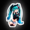 Hatsune Miku's vibrant digital presence shines in radiant RGB glow