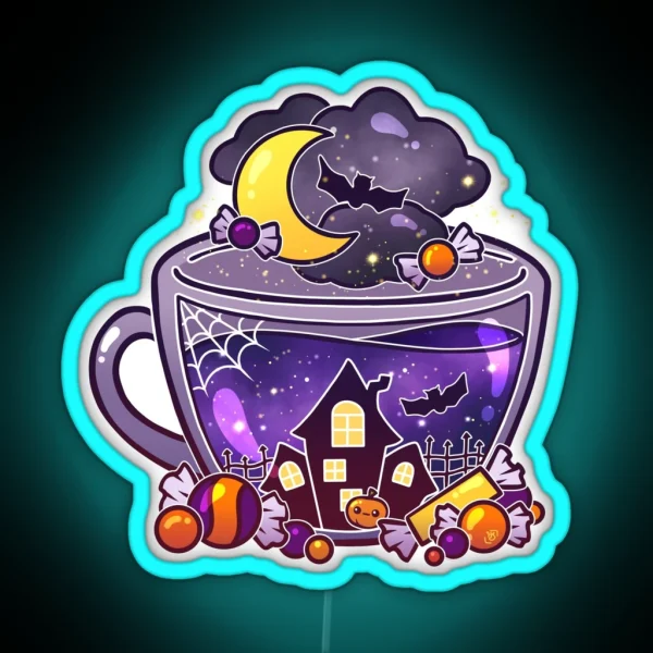 Haunted Halloween Tea RGB Neon Sign