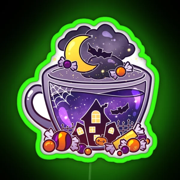 Haunted Halloween Tea RGB Neon Sign
