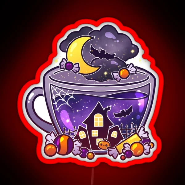 Haunted Halloween Tea RGB Neon Sign