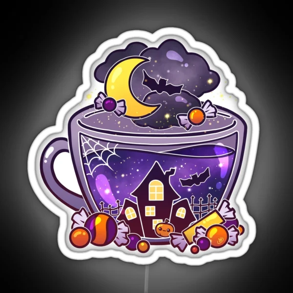 Haunted Halloween Tea RGB Neon Sign