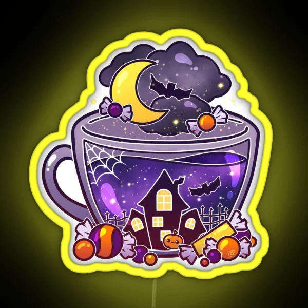 Haunted Halloween Tea RGB Neon Sign