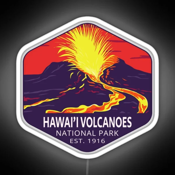 Hawai I Volcanoes National Park RGB Neon Sign