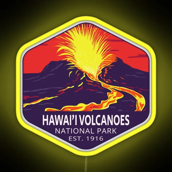 Hawai I Volcanoes National Park RGB Neon Sign
