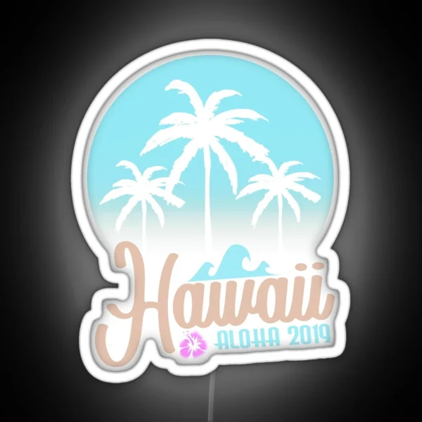 Hawaii Aloha 2019 Holiday Palm Signdesign RGB Neon Sign