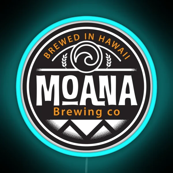 Hawaii Based Moana Brewing Company RGB Neon Sign