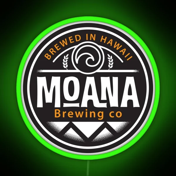 Hawaii Based Moana Brewing Company RGB Neon Sign