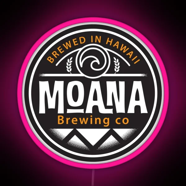 Hawaii Based Moana Brewing Company RGB Neon Sign