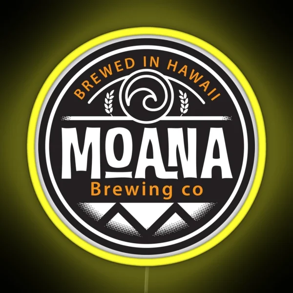 Hawaii Based Moana Brewing Company RGB Neon Sign