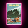 Hawaii Island-inspired vibrant neon sign in colorful RGB illumination