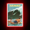 Hawaiian-inspired colorful digital LED light display with vibrant color settings