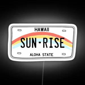 Hawaii Sunrise Licence Plate RGB Neon Sign