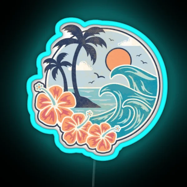 Hawaiian Waves RGB Neon Sign