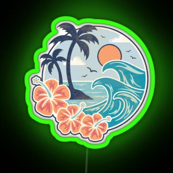 Hawaiian Waves RGB Neon Sign