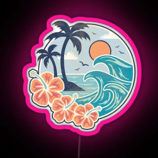 Hawaiian Waves RGB Neon Sign
