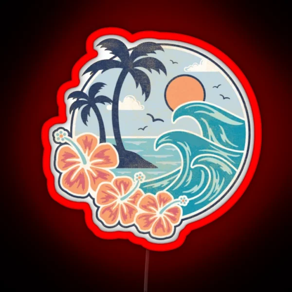 Hawaiian Waves RGB Neon Sign
