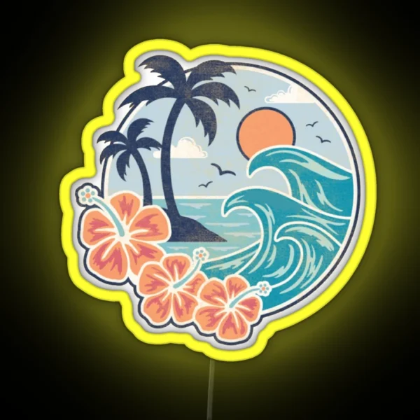 Hawaiian Waves RGB Neon Sign