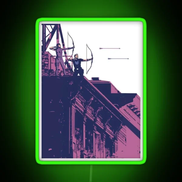 Hawkeye Comic RGB Neon Sign