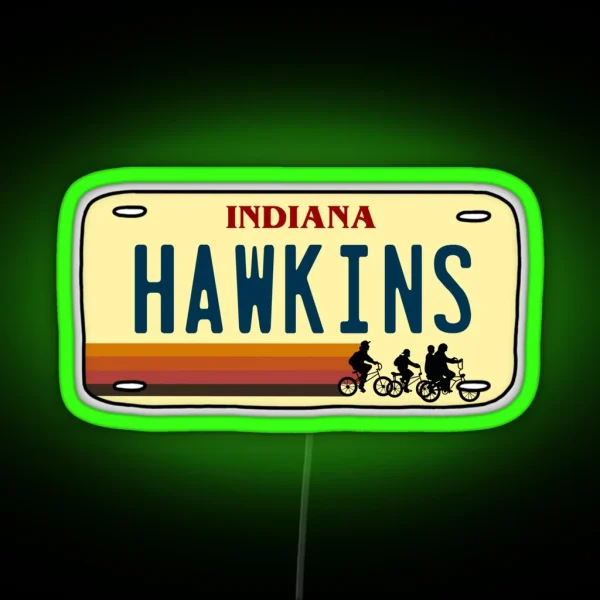 Hawkins License Plate RGB Neon Sign