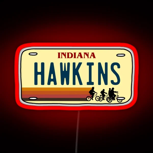 Hawkins License Plate RGB Neon Sign