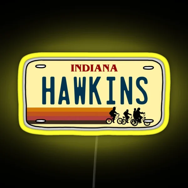 Hawkins License Plate RGB Neon Sign