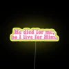 RGB Neon Sign with Inspirational Scripture Quote for Faithful Reminders