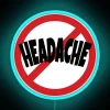 Headaches Forbidden - Migraine-Free Zone Bright Neon Sign Warning Label