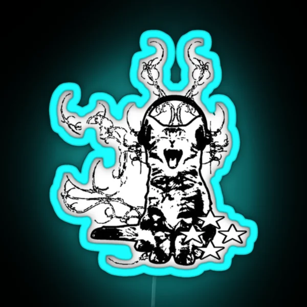 Headphone Cat RGB Neon Sign