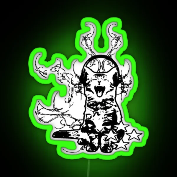 Headphone Cat RGB Neon Sign