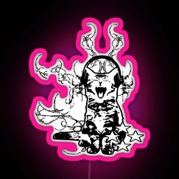 Headphone Cat RGB Neon Sign