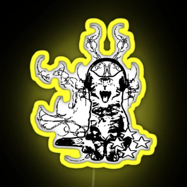 Headphone Cat RGB Neon Sign