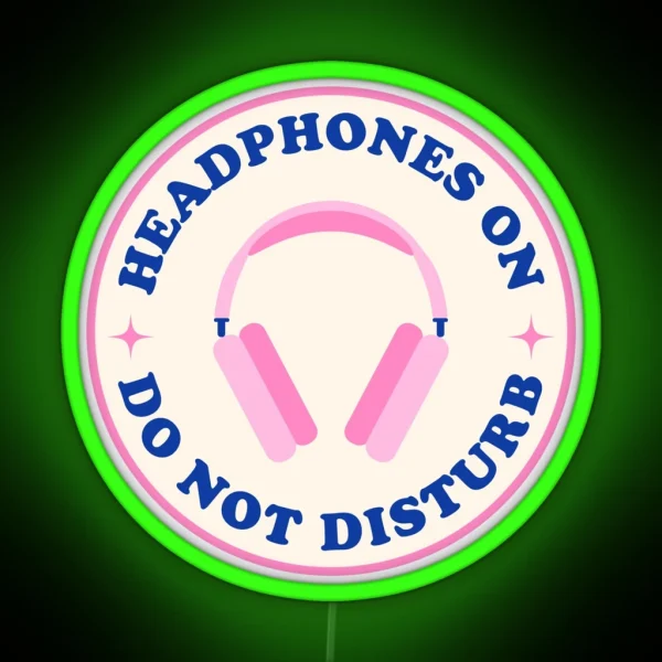 Headphones On Do Not Disturb Led Blue And Pink RGB Neon Sign