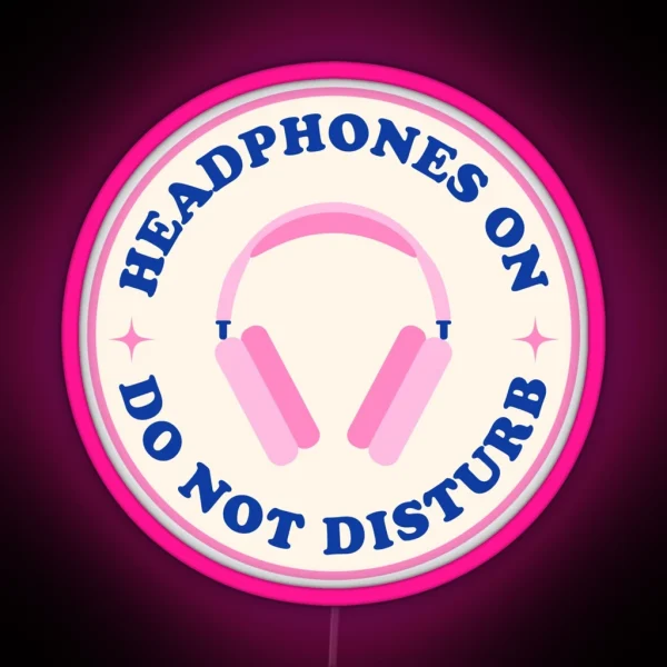 Headphones On Do Not Disturb Led Blue And Pink RGB Neon Sign