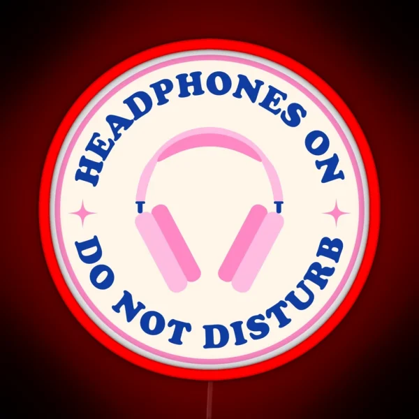 Headphones On Do Not Disturb Led Blue And Pink RGB Neon Sign