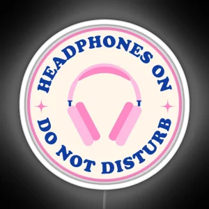 Headphones On Do Not Disturb Led Blue And Pink RGB Neon Sign