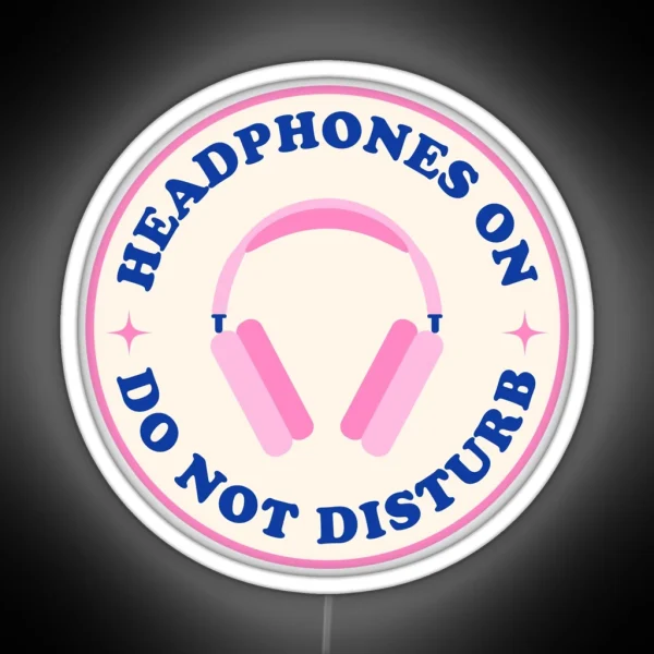 Headphones On Do Not Disturb Led Blue And Pink RGB Neon Sign