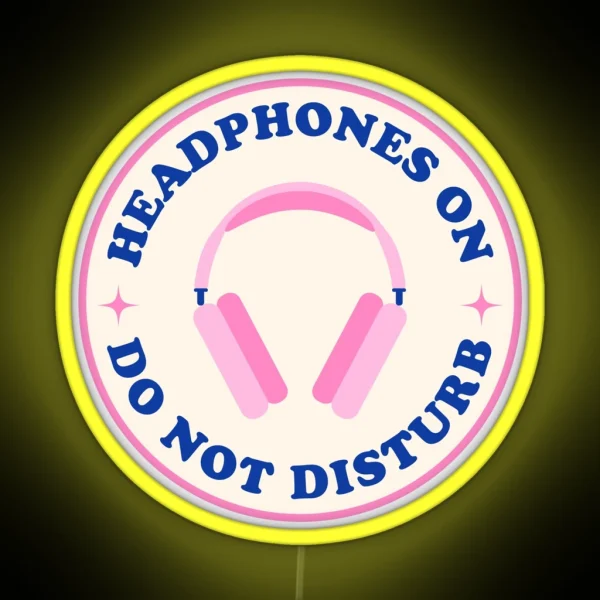 Headphones On Do Not Disturb Led Blue And Pink RGB Neon Sign