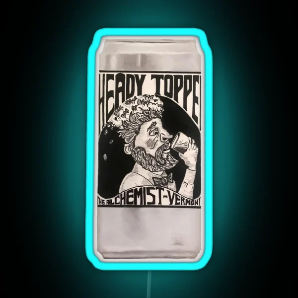 Heady Topper Brew Craft Illustration RGB Neon Sign