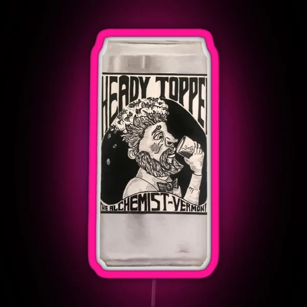 Heady Topper Brew Craft Illustration RGB Neon Sign