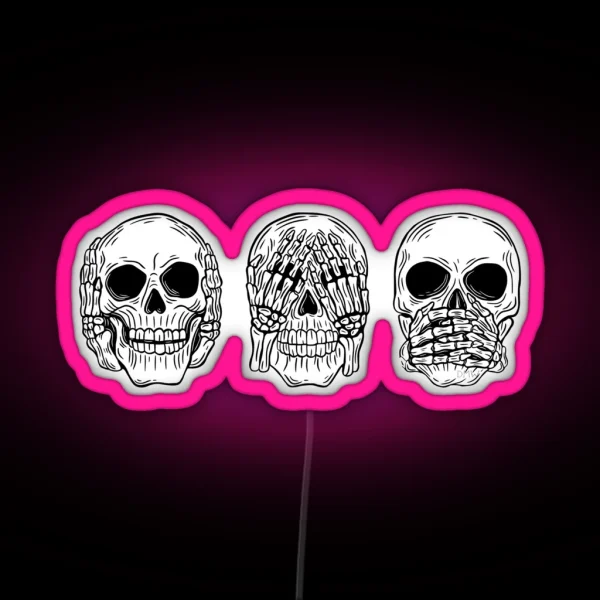 Hear No See No Speak No RGB Neon Sign