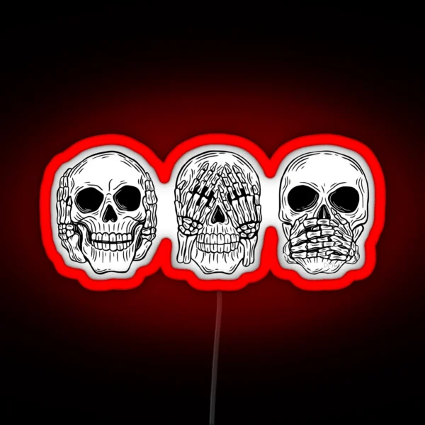 Hear No See No Speak No RGB Neon Sign