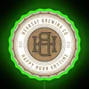 Vibrant RGB Neon Sign Illuminates Home Bar Decor with Brewery Spirit