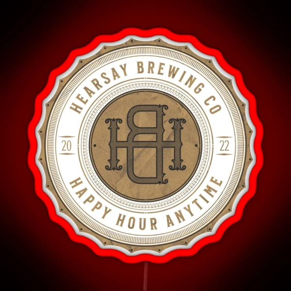 Hearsay Brewing Company Happy Hour Anytime RGB Neon Sign