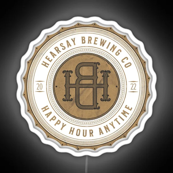 Hearsay Brewing Company Happy Hour Anytime RGB Neon Sign