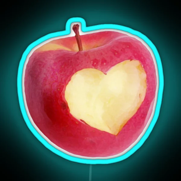 Heart Bitten Apple RGB Neon Sign