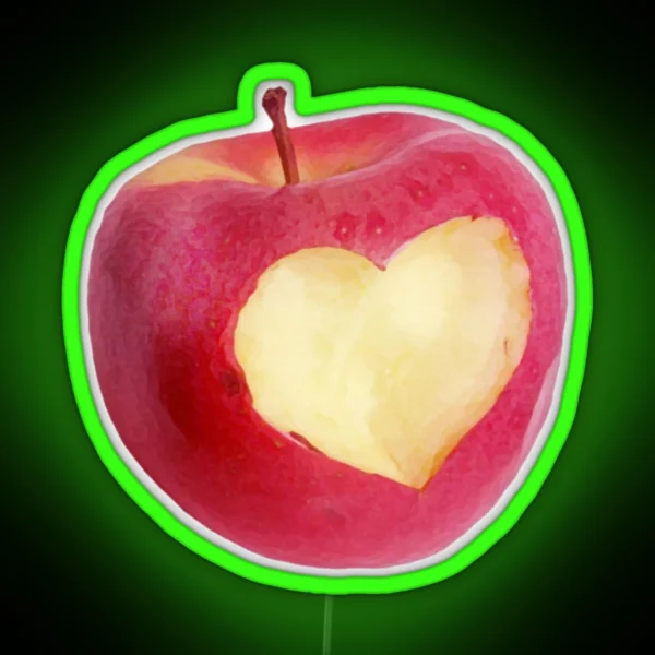 Heart Bitten Apple RGB Neon Sign
