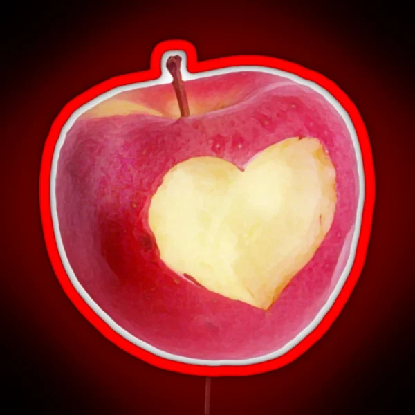 Heart Bitten Apple RGB Neon Sign