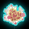 RGB Neon Heart Container Glass Sign Art Decoration Room Accent